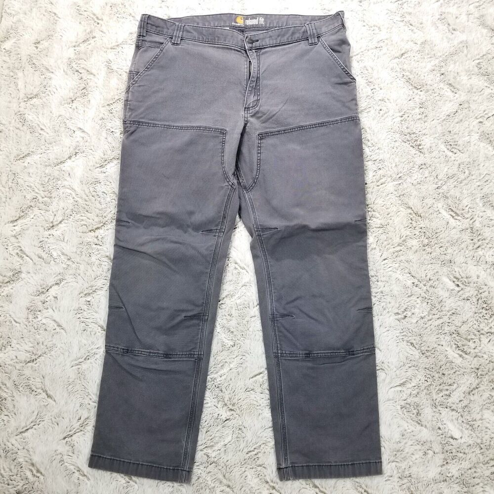 Carhartt Jeans Mens 40×32 Gray‎ Relaxed Fit Medium Wash Denim